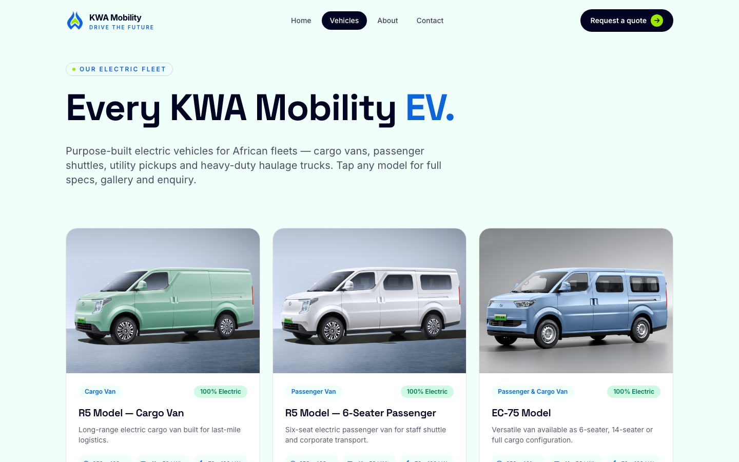Desktop — Vehicles listing page